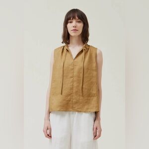 Sleeveless linen top